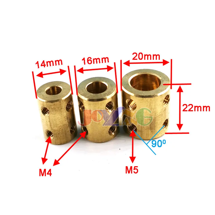 Cylindrical Rigid Shaft Coupling Height 22mm Pure Copper Motor Connecting Shaft Copper Sleeve DIY Model Accessories