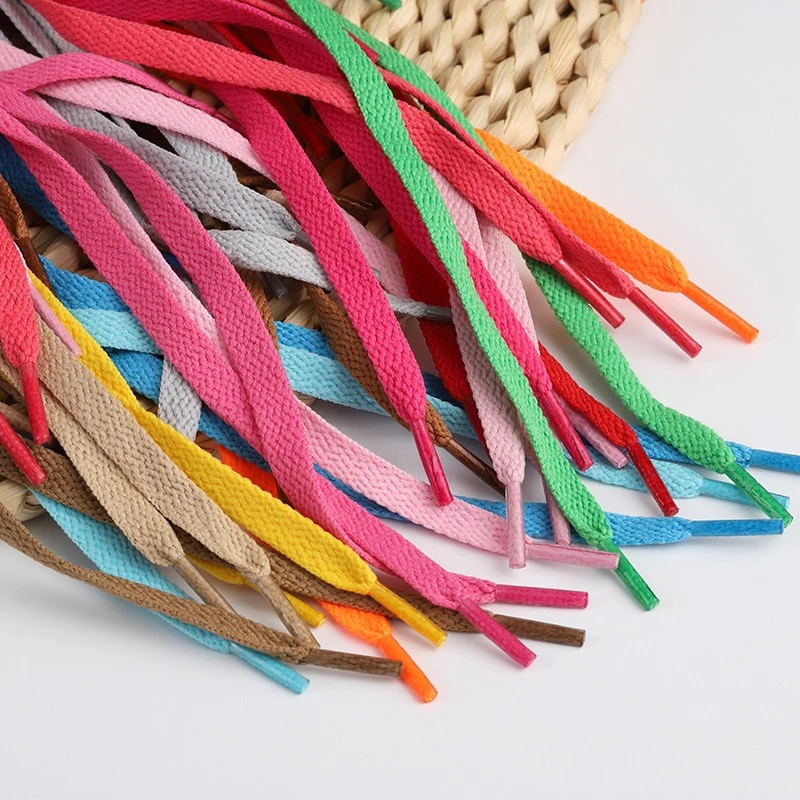 

Premium Poly Cotton Shoelaces 1 Pair Flat Shoe Laces for Sneakers Double-layer Weaving Process Classic Shoelaces for All Shoes