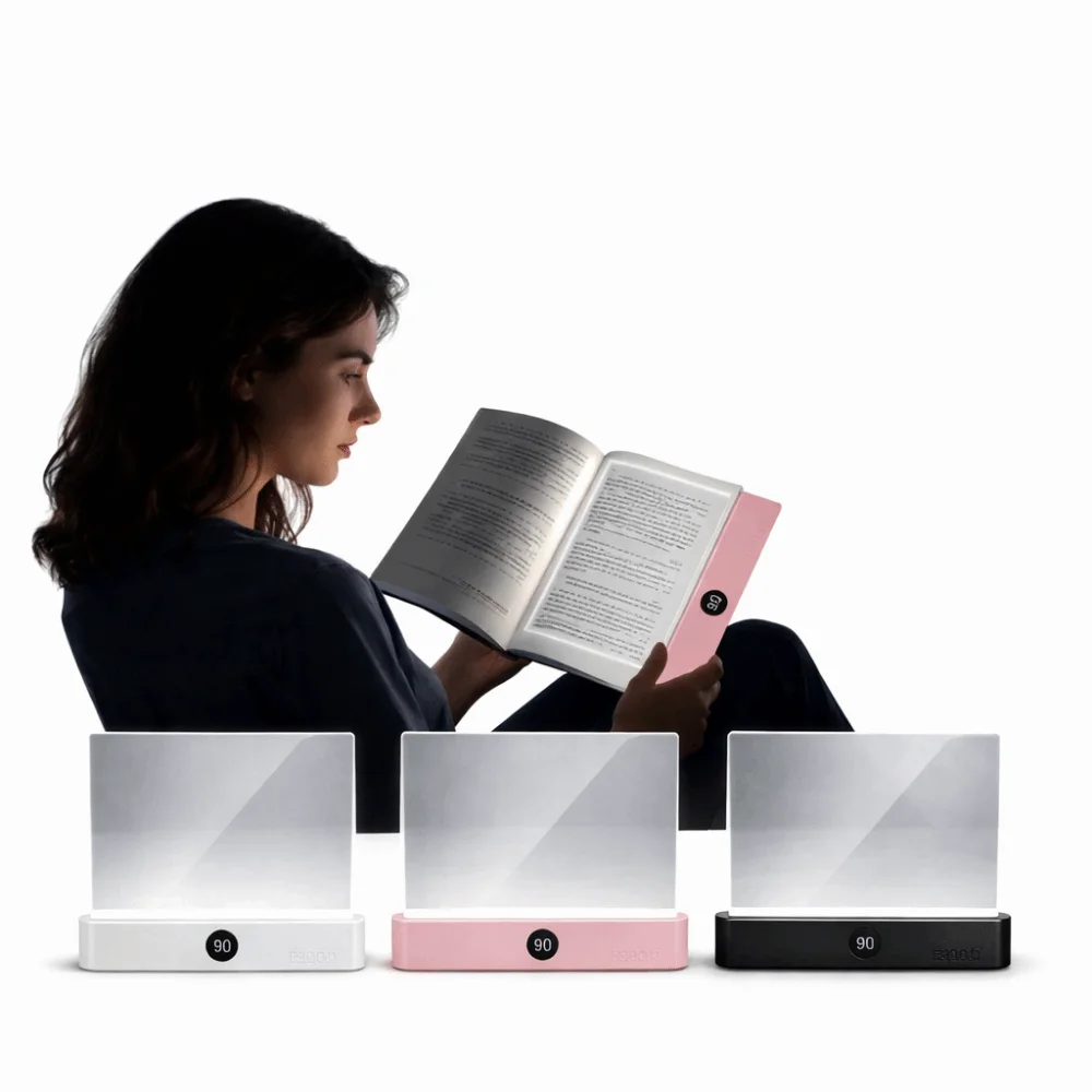 

Portable Rechargeable Reading Lamp 3 Color Modes Timer Function Book Light Dimmable Clear LED Panel Night Light Book Reading