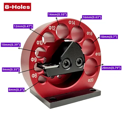 Imagen 2 del producto Plantilla para hacer pasadores ajustables de 8mm-20mm, 8 agujeros o cuchillas de carburo, taladro eléctrico para carpintería, pasador de fresado, herramienta auxiliar de varilla redonda