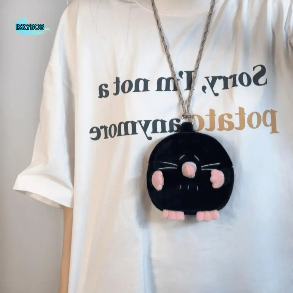 Zachte Ins hangende nekportemonnee Multifunctioneel met ritssluiting Mol Portemonnee Crossbody Tas Hanger Cartoon Sleuteltas Lippenstifttas