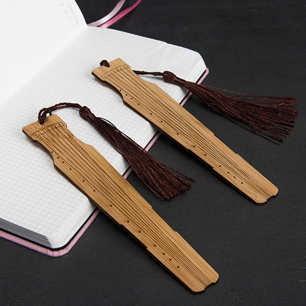 

12pcs Bamboo Bookmark Bamboo Chinese Zither Bookmark Souvenirs Bamboo Bookmark creative bookmark stylish bookmark