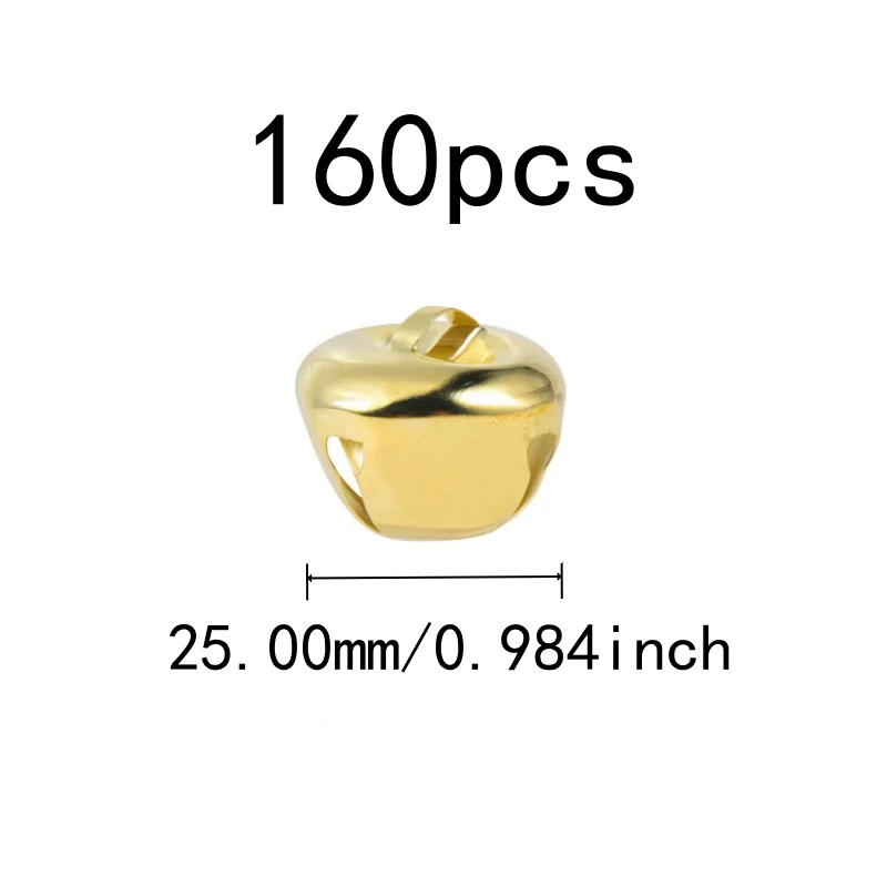 Cross Shape Design 25mm Jingle Bell Charms, 160 pcs, Home Hanging Ornament, Small Delicate Size for Home Hanging Ornament, Gold