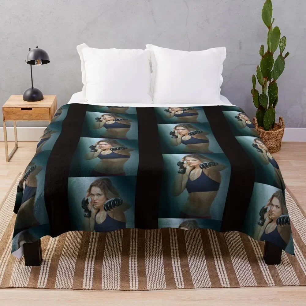 Ronda Rousey Throw Blanket Vintage Blankets For Bed Personalized Gift Blankets