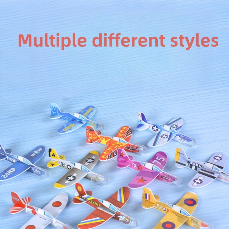 10pcs Mini Foam Small Aircraft DIY Colorful Children's Toys Aviation Model Kindergarten Exquisite Gifts Outdoor Activities