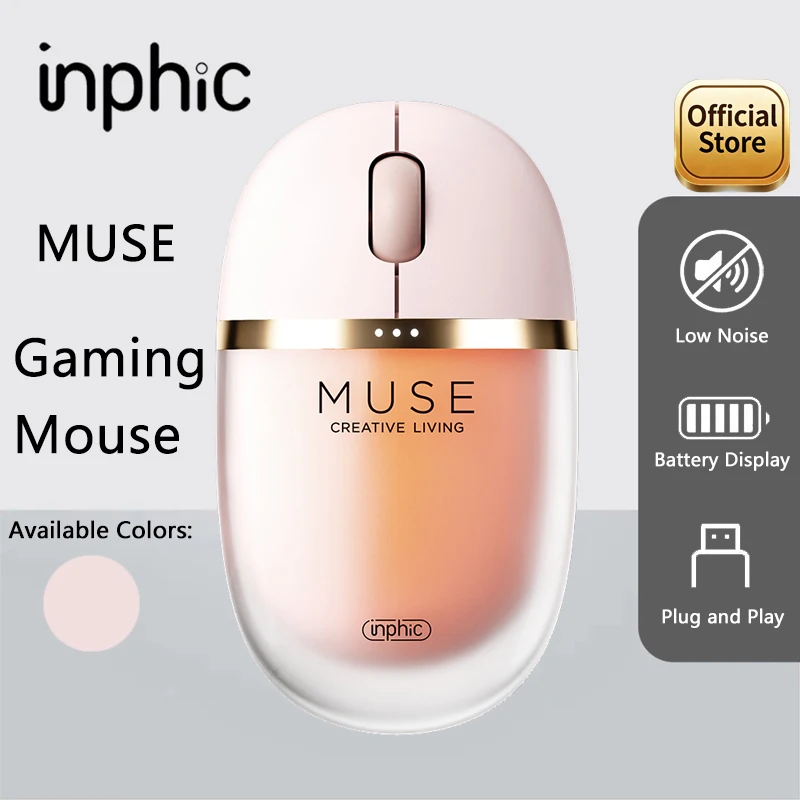 INPHIC Muse Bluetooth Gaming Mouse 12800DPI Two-Handed Wireless Office Mouse for PC Laptop - Three Mode Adjustable for Esports