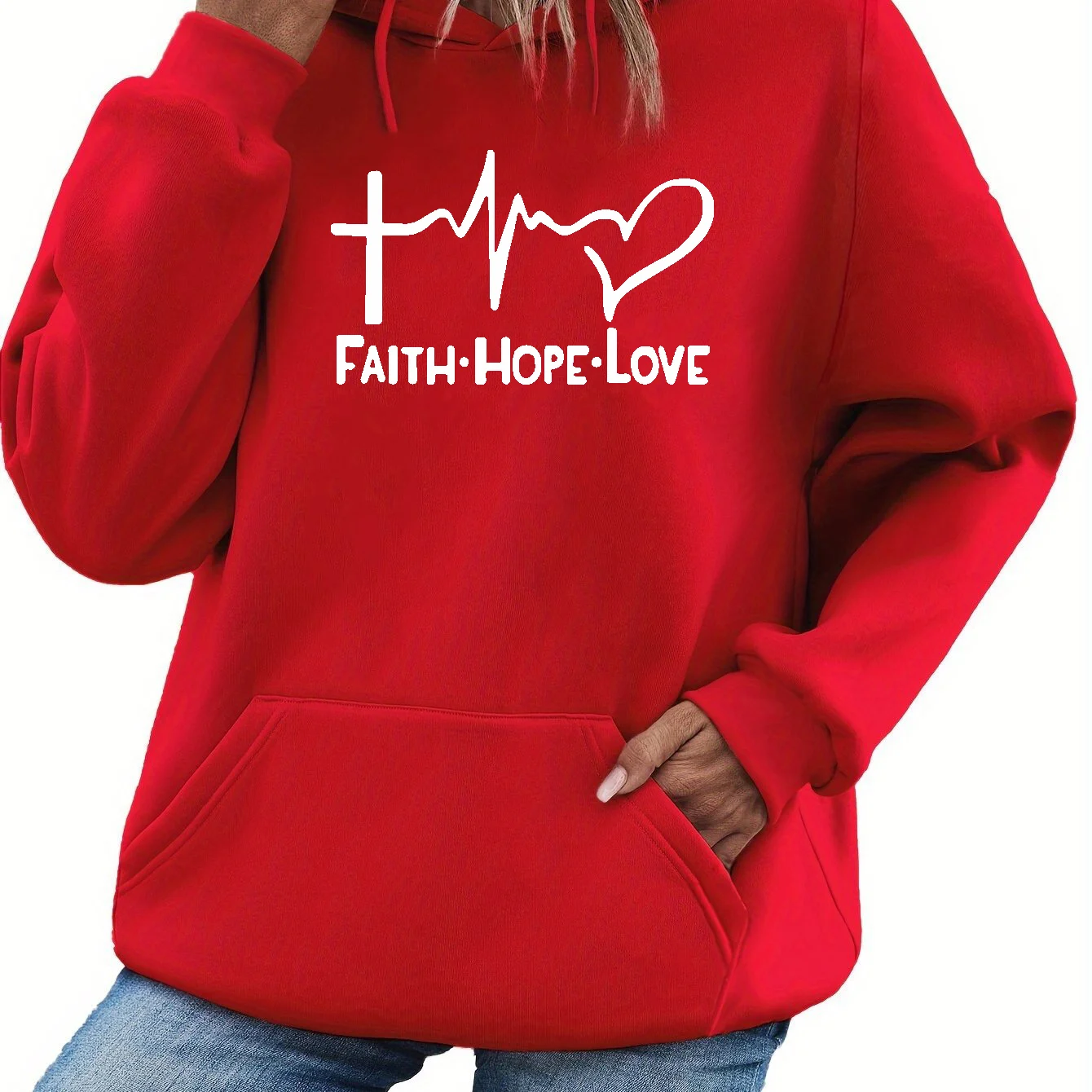

Осенняя толстовка с капюшоном FAITH HOPE LOVE с принтом в стиле хип-хоп, женский повседневный пуловер Ha, японская уличная женская толстовка
