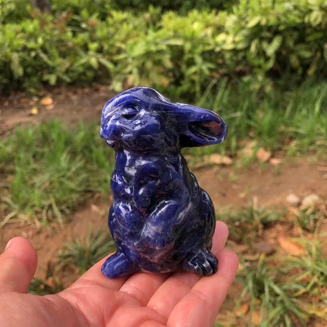 

Natural Crystal Green Aventurine Bunny Animal Craft Figurines Stone Carving Healing Crystal Home Decor Gift