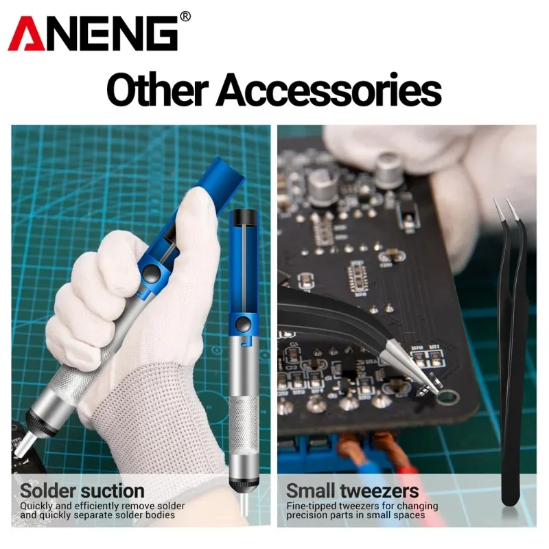 ANENG SL102 American standard plug with adjustable temperature high power  fast heating electronic maintenance  soldering iron