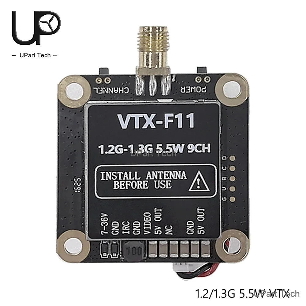 

1.2G/1.3G 5.5W 9CH VTX беспроводная аналоговая передача изображения поддерживает VTX-F11 через протокол IRC