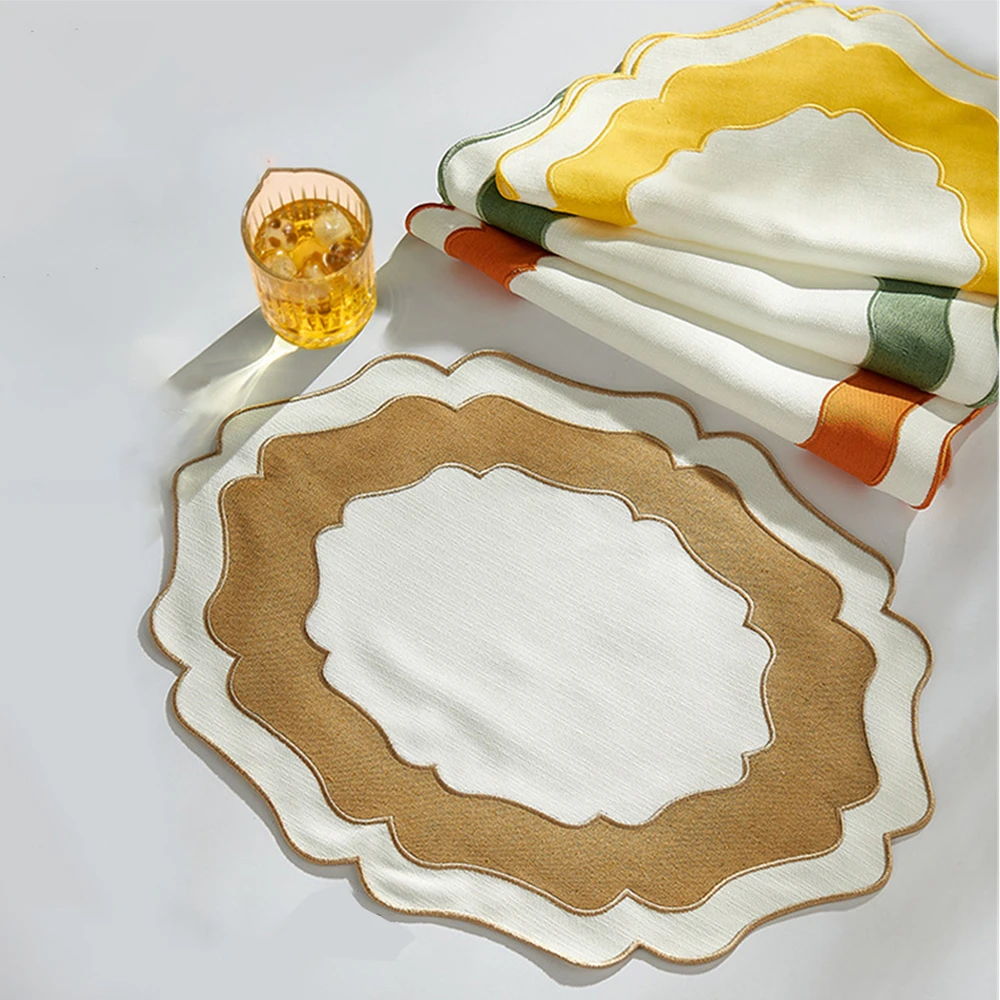 Modern Simple Two-color Placemat Household Heat Insulation Washable Ironing Coaster Kitchen Supplies Irregular Placemat