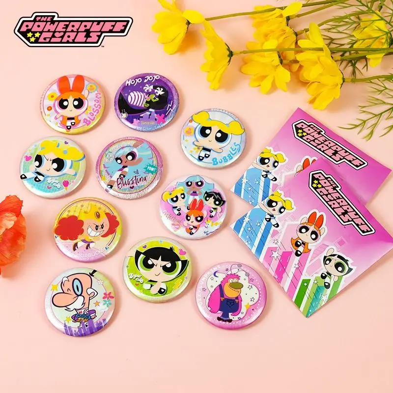 Caja Completa de Mercancía Oficial de las Chicas Superpoderosas, Cajas Sorpresa con Insignias Metálicas, Pin Coleccionable con Doble Brillo, Una Pieza Aleatoria