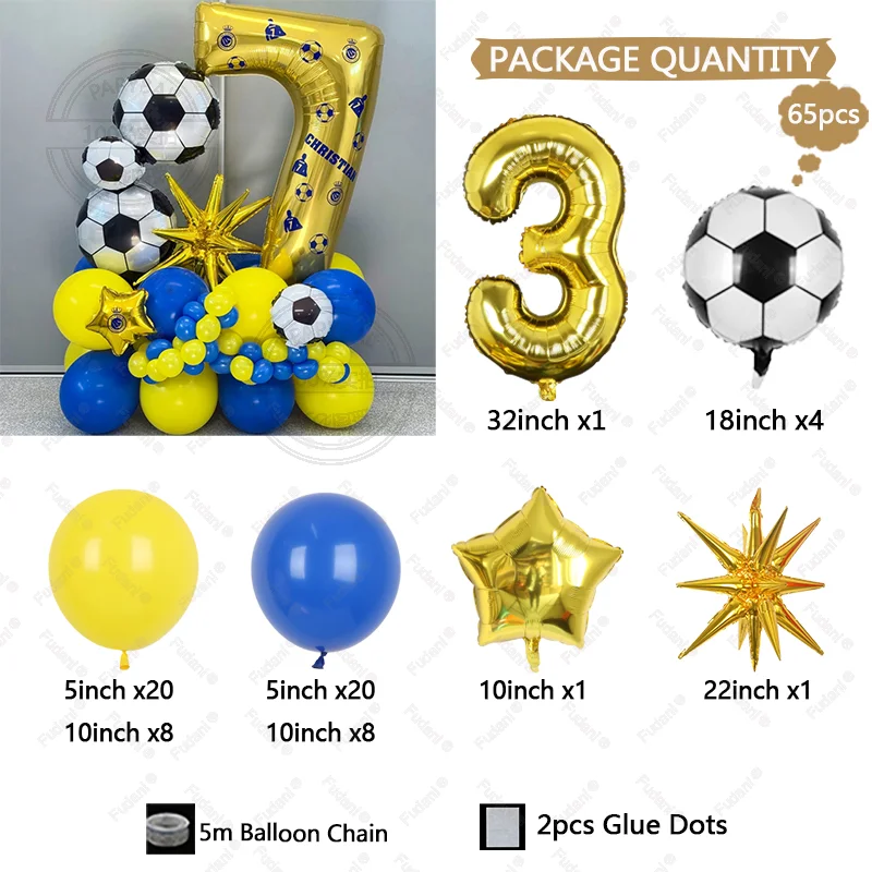 65 قطعة بالون كرة القدم الخماسي الذهبي عدد بالون عيد ميلاد مجموعة الرياضة تحت عنوان الطرف الديكور عيد ميلاد التصوير الدعائم