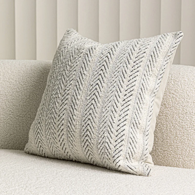 Herringbone Cushion Cover Ivory Brown Blend Pillows Modern Decorative Pillow Case For Sofa Living Room Home Decoration
