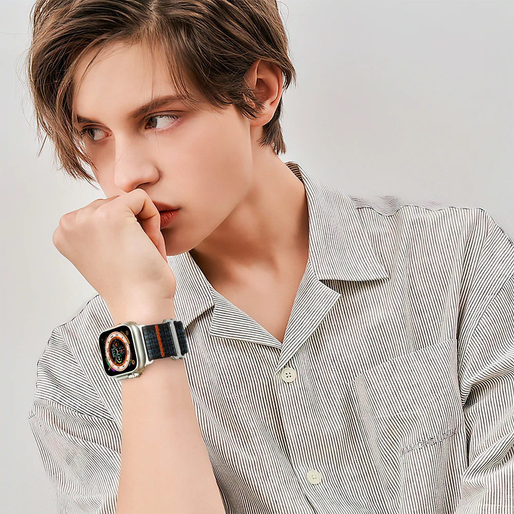 Correa deportiva de nailon para Apple Watch, Correa de 49mm, 45mm, 44mm, 42mm, 41mm, 40mm, 38mm para Iwatch Series 9, 8, 7, 6, 5, 4, Se 3, Ultra 2