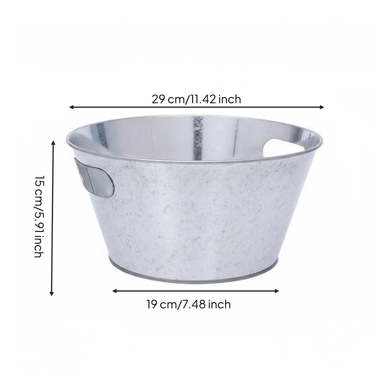 Galvanized Ice Bucket Portable Galvanized Drink Tub Keeps Drinks Cold Metal Beverage Tub with Handles for Outdoor, Home Bar,