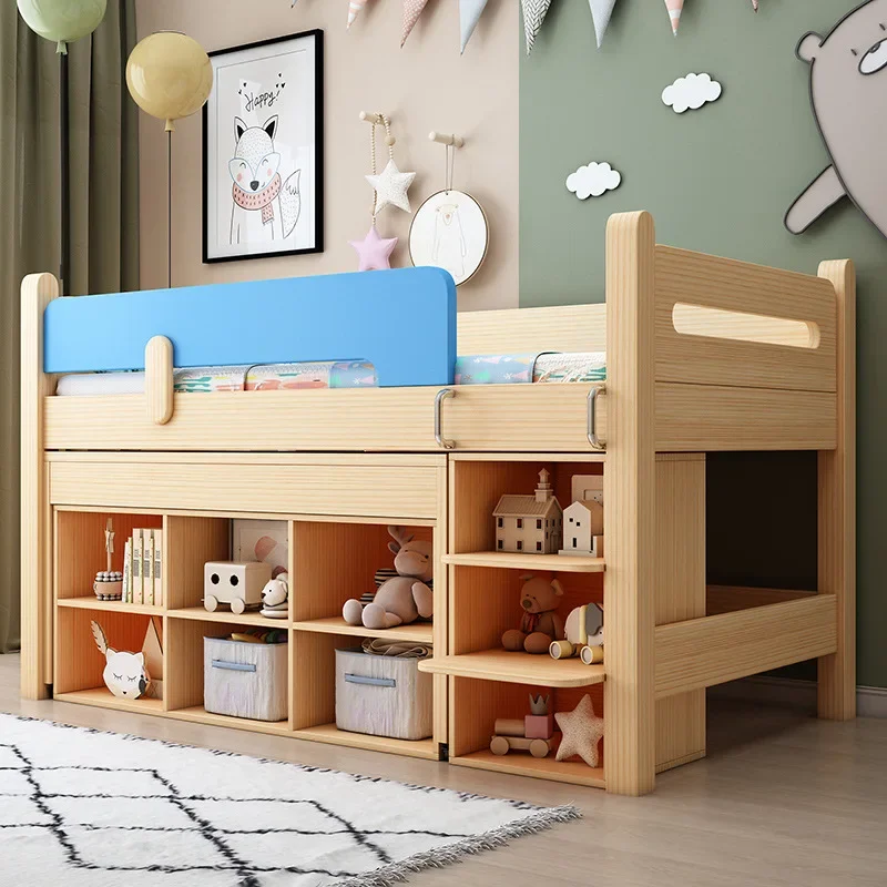 مكتب للأولاد والبنات سرير أطفال بسيط من الخشب الصلب