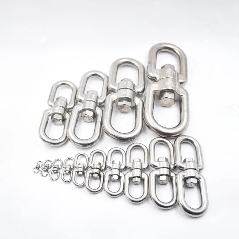 1Pcs 304 Stainless Steel Rotating Ring Universal Ring M3 M6 M8 M12 M20 Lifting Ring Steel Wire Rope Lock Chain Connection Buckle