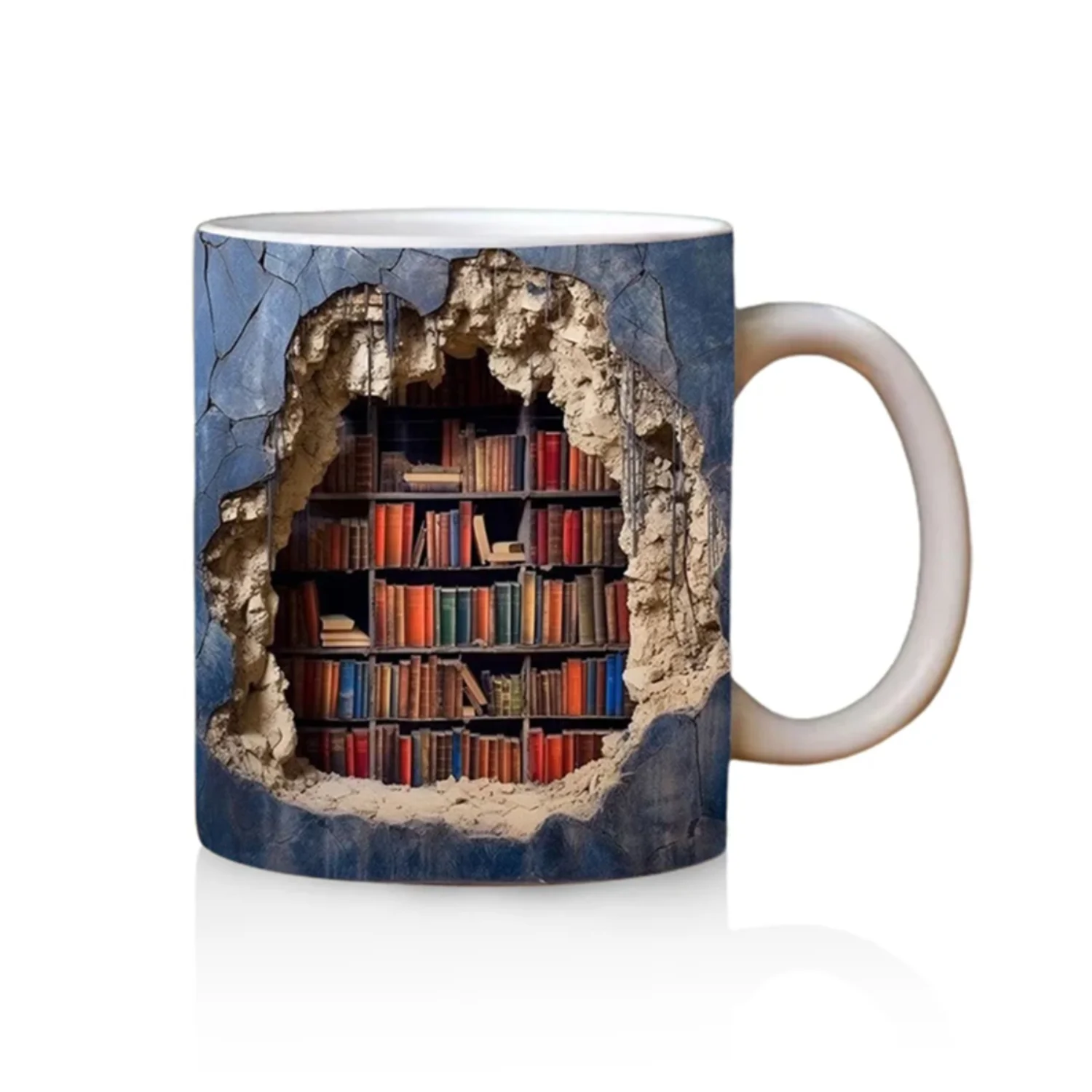 1Pc Colorful 3D Library Bookshelf Ceramic Mug Cup Creative Multi-Purpose Book Shelf Coffee Mugs Drinkware Kitchen Supplies