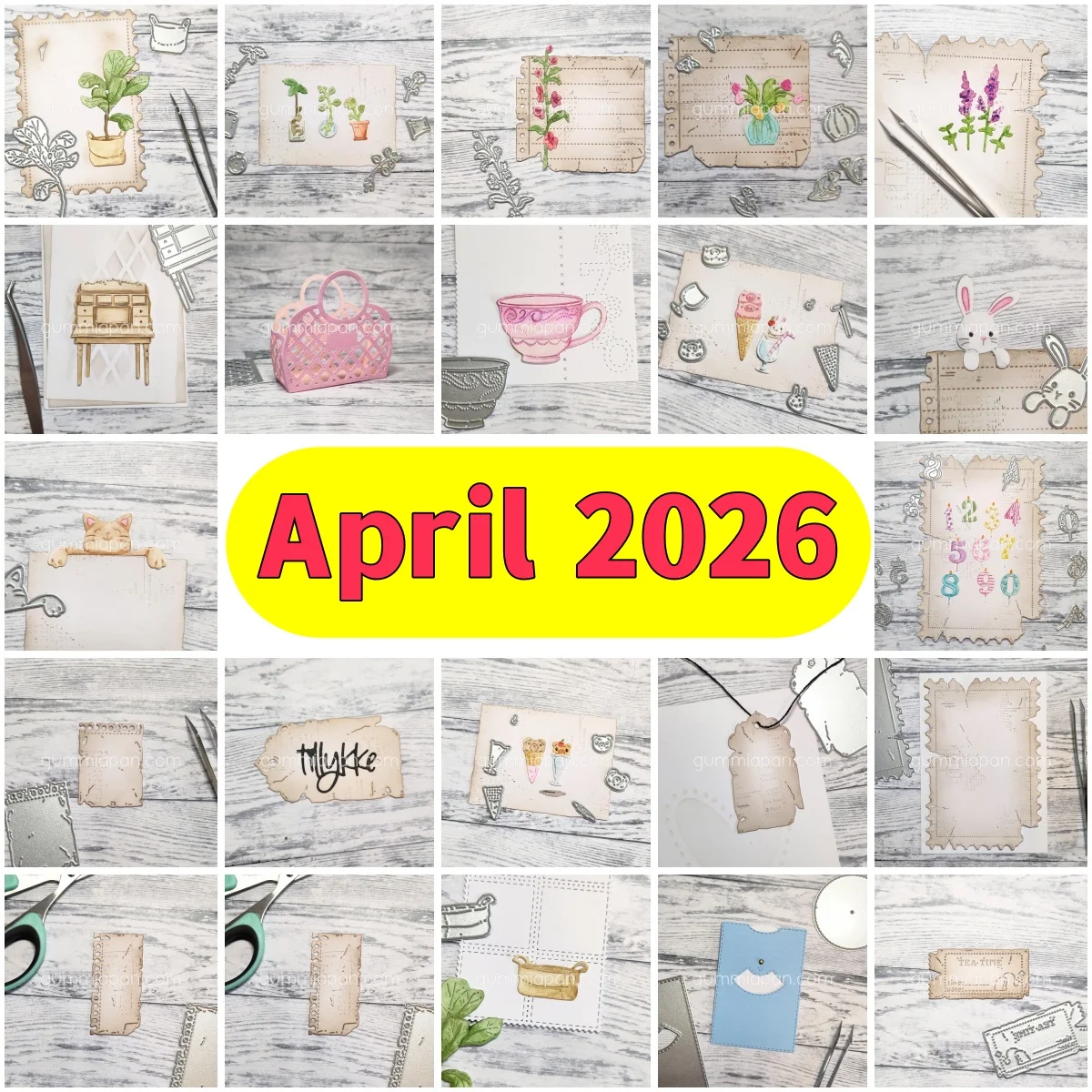 April 2026 MINI Wooden windows Teapot Bag Cacti Metal Cutting Dies For DIY Decorating Scrapbook Paper Gift Card Embossing Craft