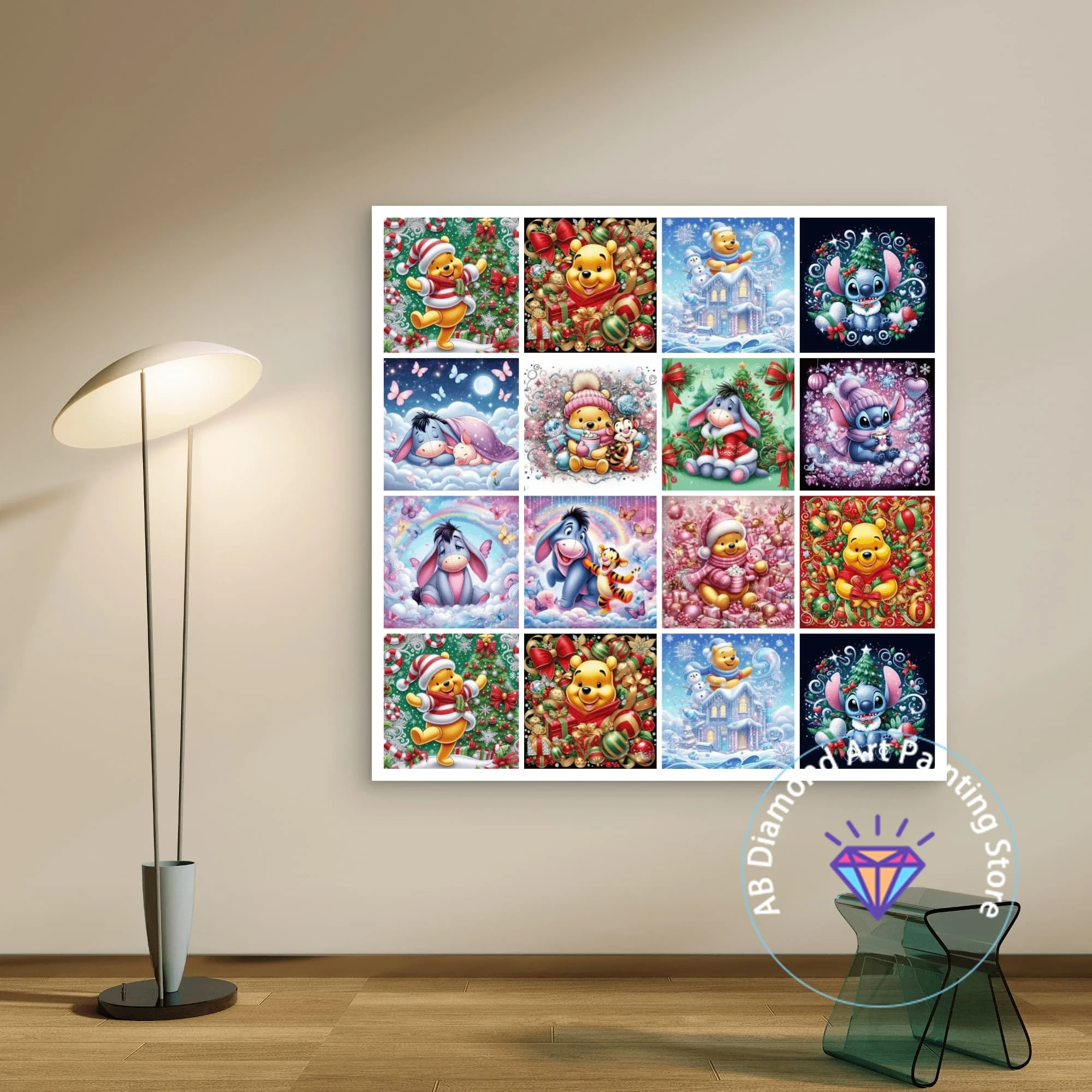 

Winnie The Pooh Christmas AB Diamond Painting Kit 5D DIY Lilo&Stitch Diamond Embroidery Cross Handmade Art Gift Home Decoration