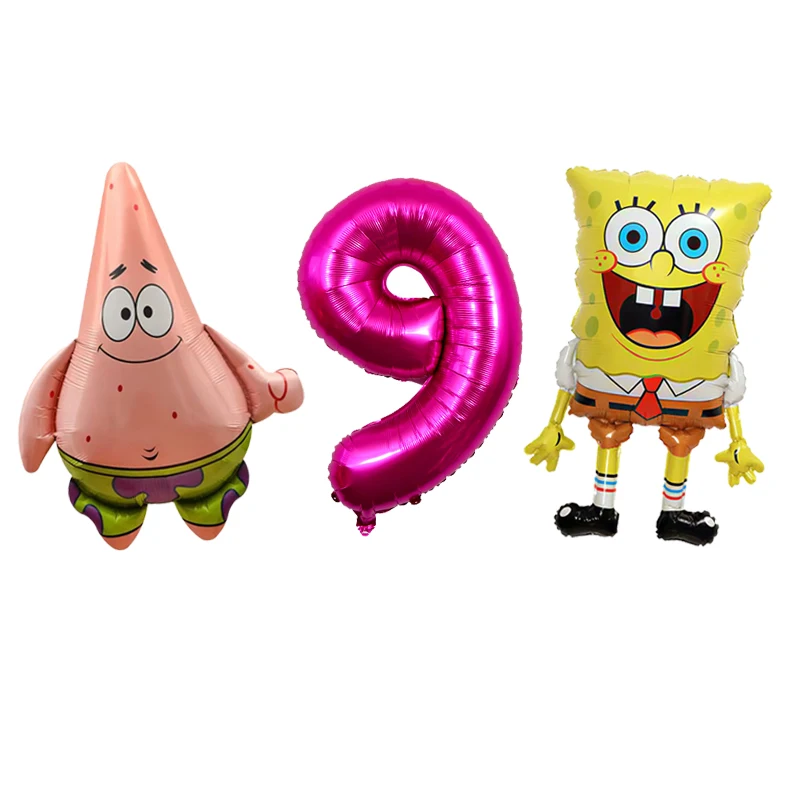 SpongeBob Schwammkopf Charakter-Luftballons Niedliche Cartoon-Partyballons für Jungen Mädchen Geburtstagsfeier-Dekorationen – Detail 18
