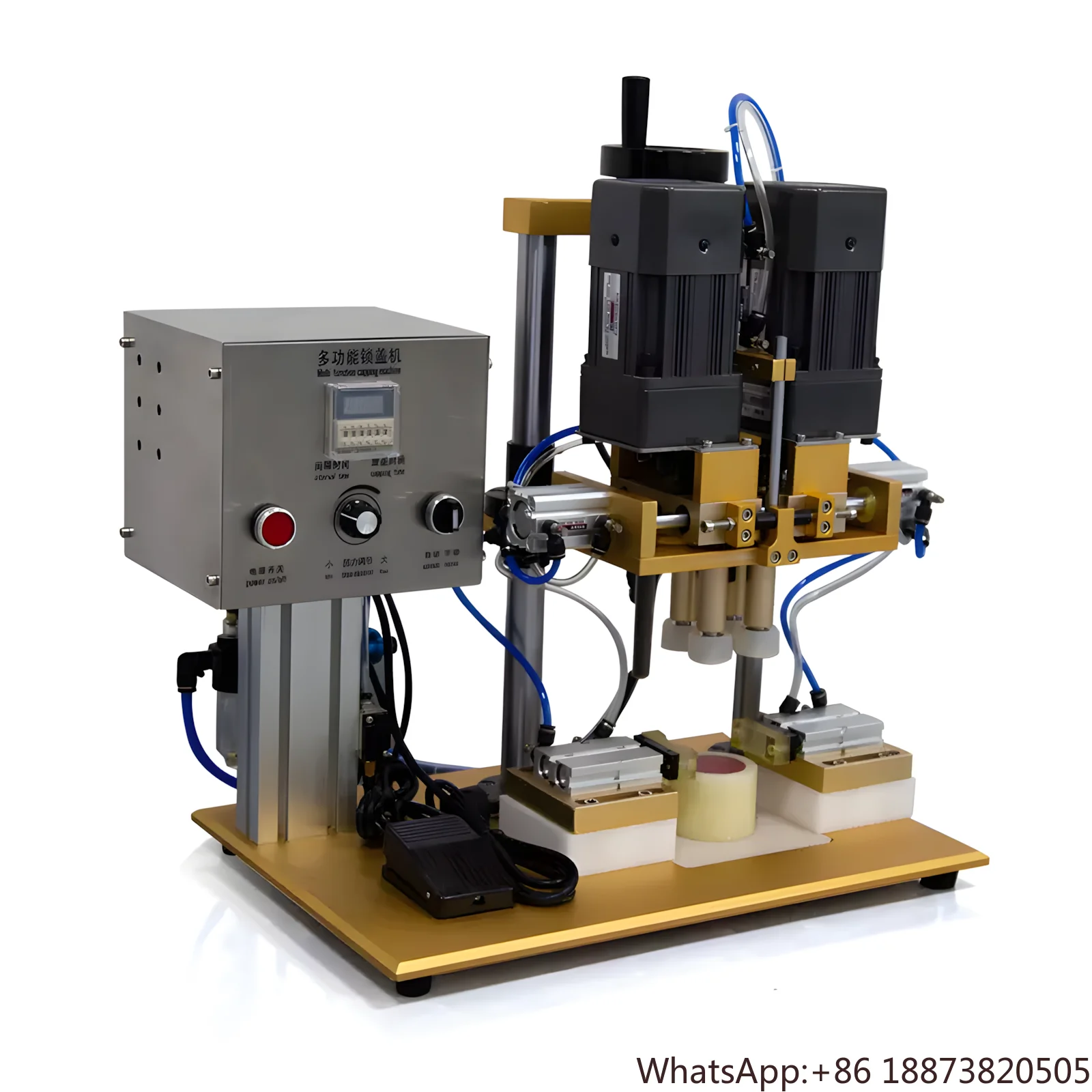 

Semi-automatic Electric Desktop Bottle Cap Tightener Sealing Machine 4 Wheels Duckbill Auto Bottle Capper Capping Machine