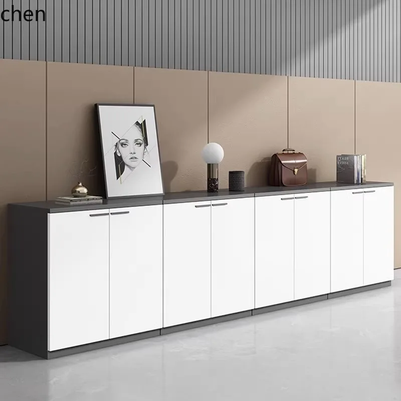 ZML Storage Cabinet Wooden Filing Cabinet Floor-standing Document  Office Partition Storage Side Cabinet