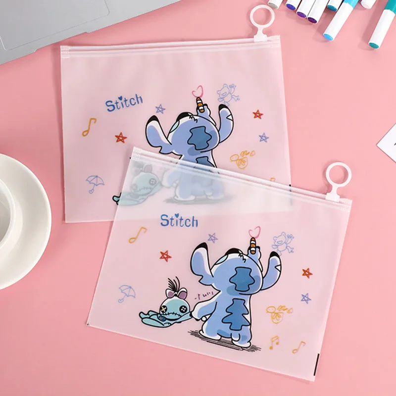 50 pcs/lot Disney Creative Stitch Ring Pencil case Storage Bag Stationery Pouch Office School Supplies Promotion Gift