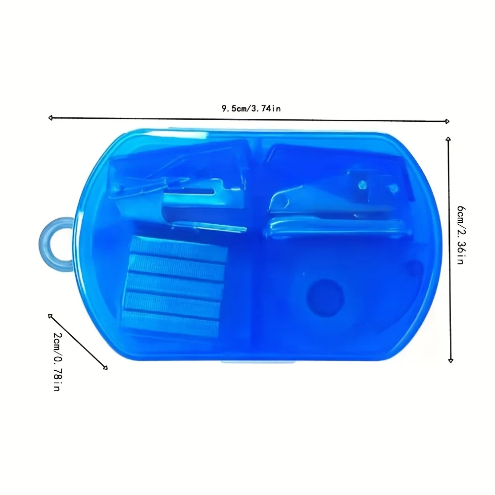 Blue Mini Office Supply Set,Include Mini Stapler,Tape Dispenser,Hole Puncher,Staples,Mini Desktop Stapler for Office or School .