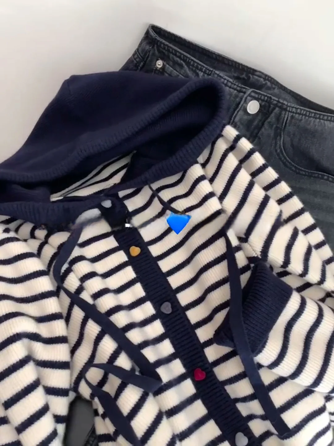 Suéter con Capucha a Rayas de Estilo Coreano para Principios de Otoño, Prenda de Punto para Mujer, Ideal para Combinar en Oto...