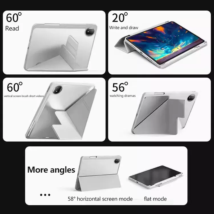 Capa transparente acrílica dobrável para Honor MagicPad 2 12,3 polegadas ROD2-W09 com suporte para lápis capa protetora