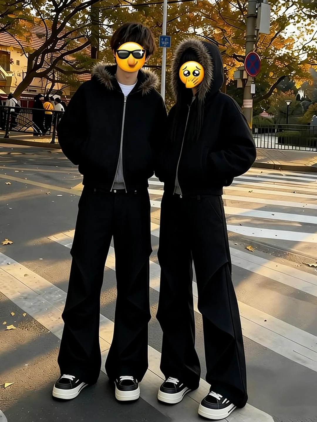 

American Sle Cleanfit Pleated Fce Lined Men's Workwear Pants Winter Casual Flared Straight Leg Knife Trousers