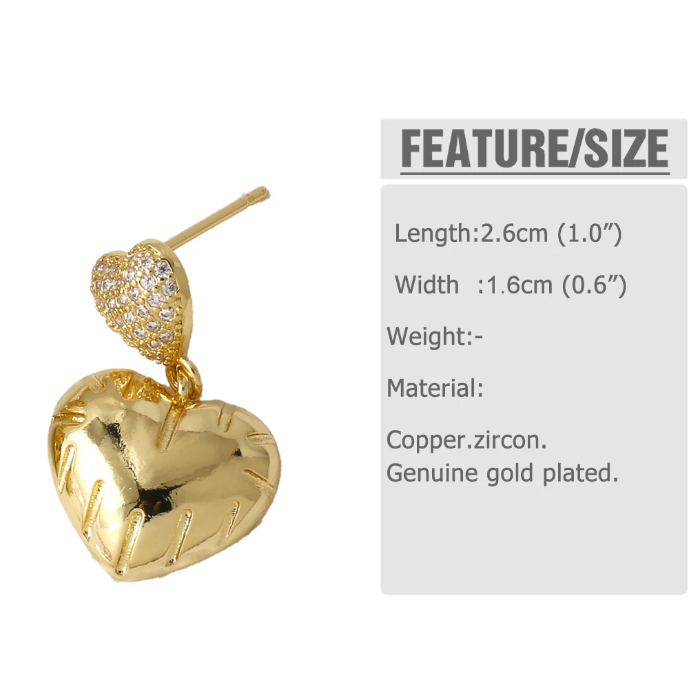 FLOLA Gold/Silver Color Balloon Bubble Heart Earrings for Women Gold Plated Star Dangle Earrings Simple Jewelry ersa245