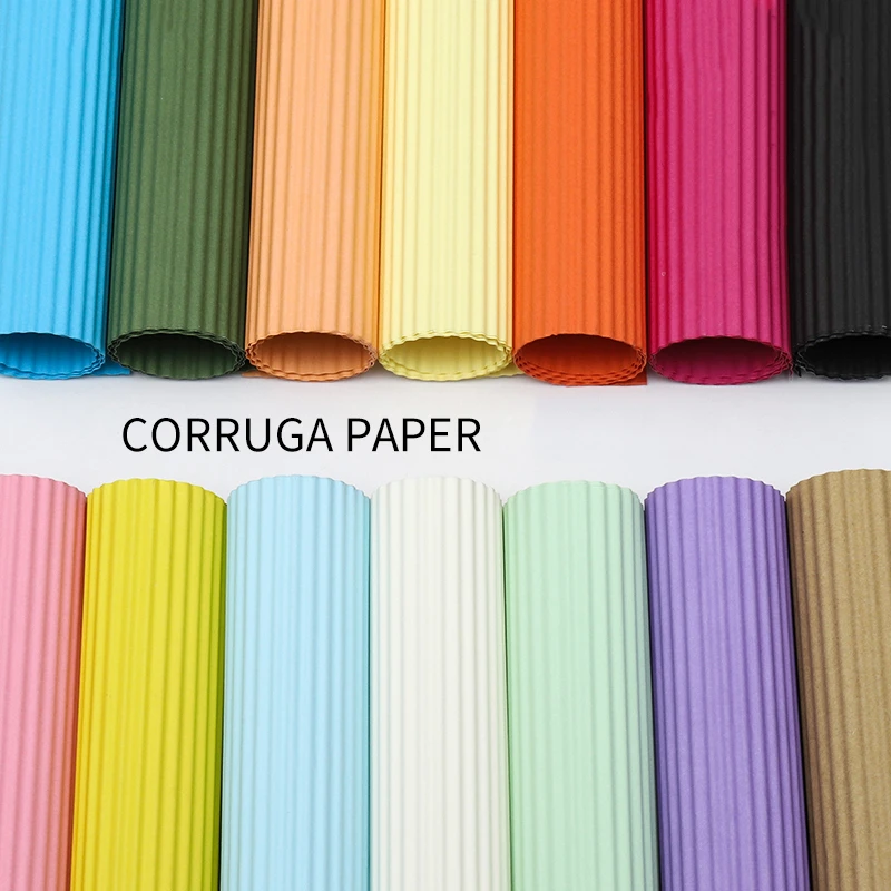 Monochrome Corrugated Paper Flower Wrapping Art Paper, Gift Packaging Material, Flower Shop Craft Paper, 20Pcs