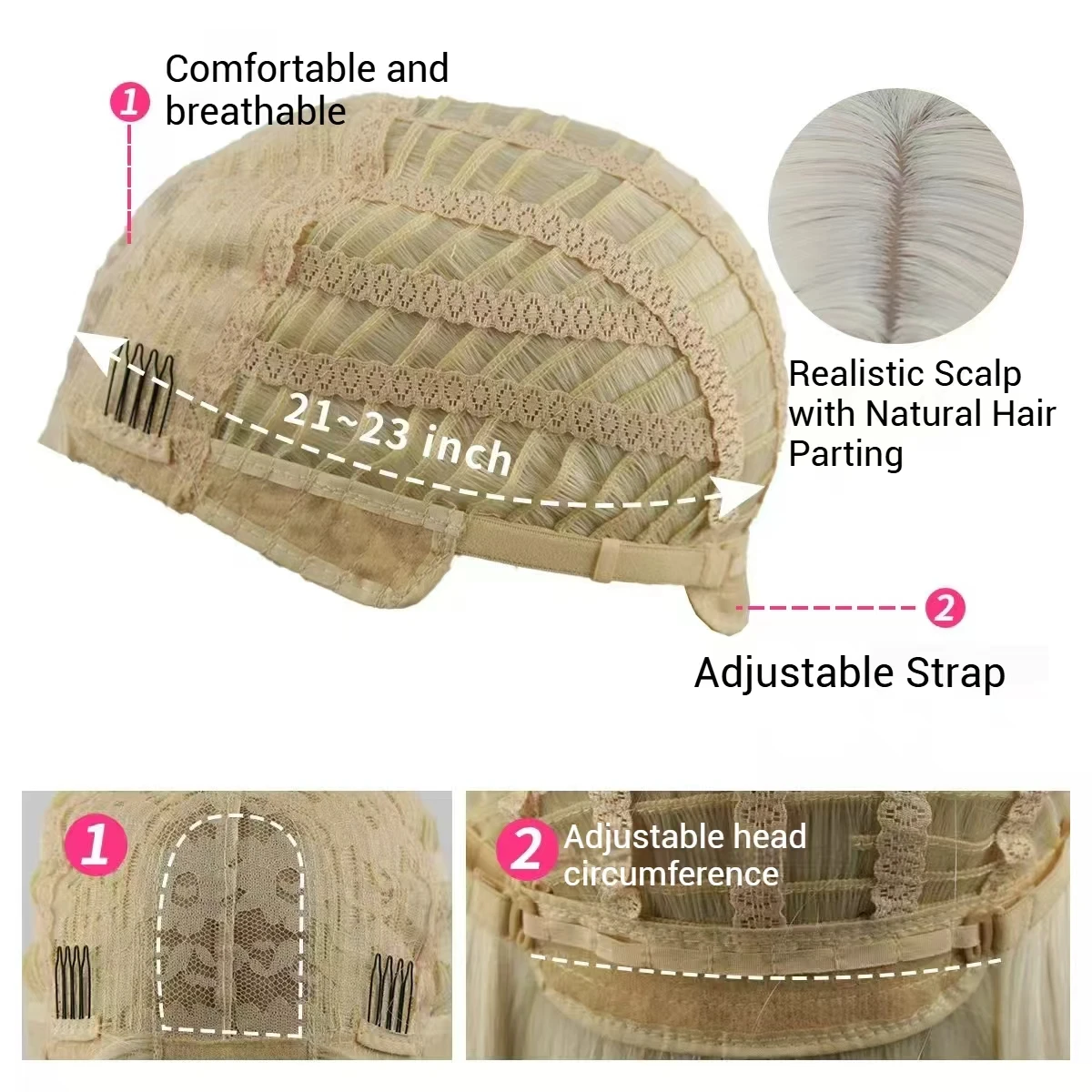 شعر مستعار طويل مستقيم للنساء ألياف مقاومة للحرارة الاصطناعية الطبقات مستقيم 613 الباروكات الملونة مع الشعر اليومي تأثيري عطلة 26"