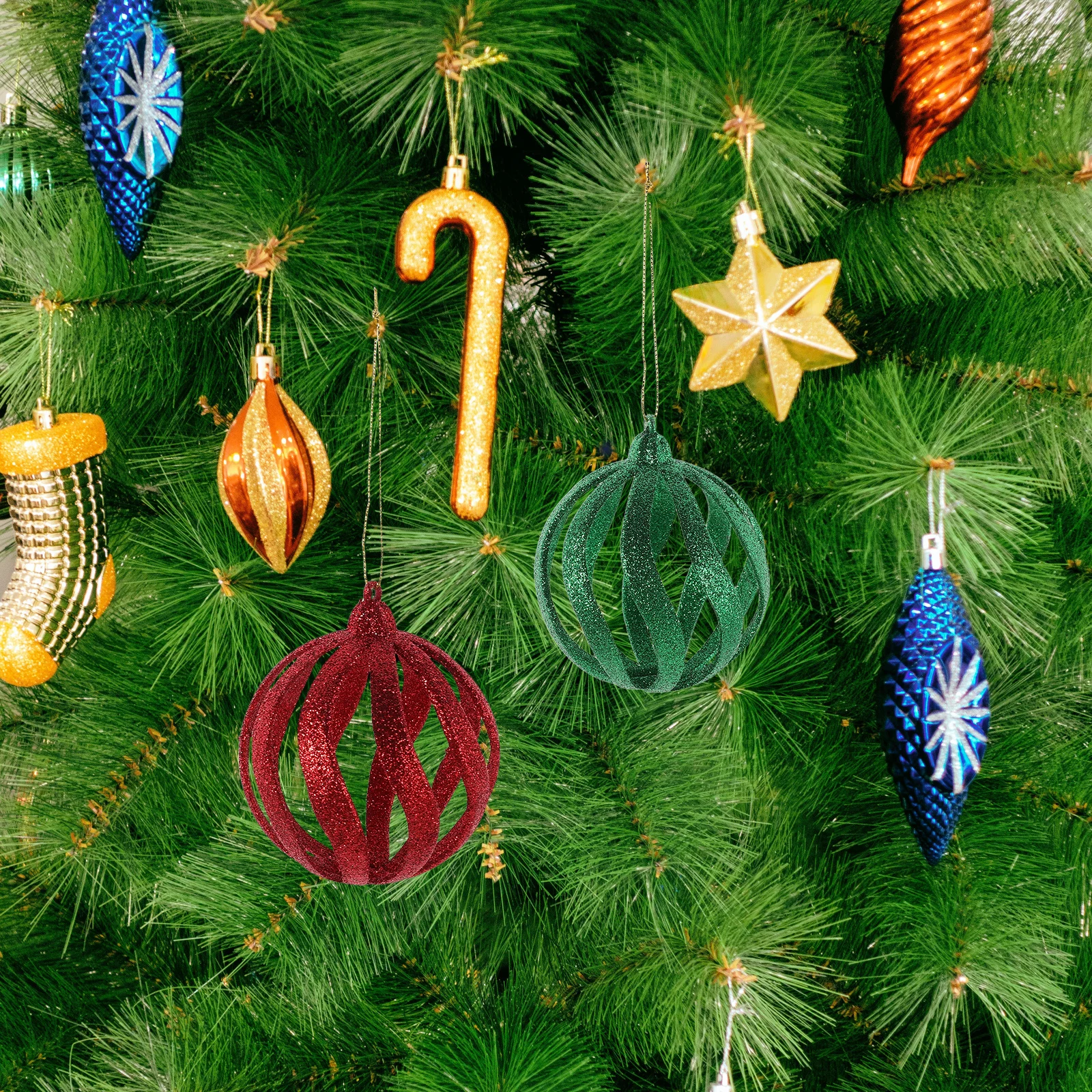 

6Pcs Christmas Balls Glitter Plastic Hanging Baubles Ornaments Xmas Tree Holiday Party Wedding Decor Christmas Balls