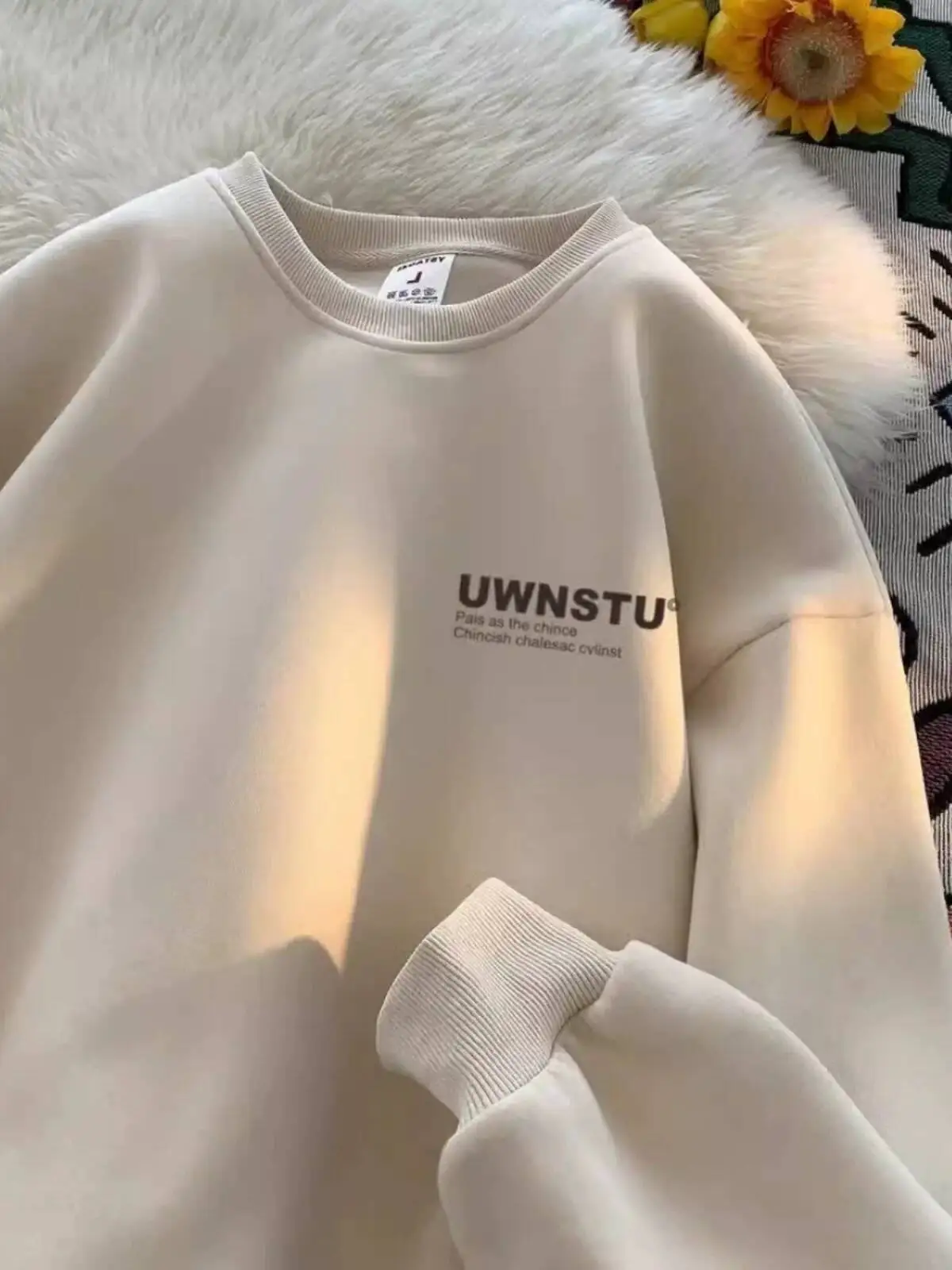 

ex Pure Cotton Sweatirt Autumn Winter Faionable Versatile Crew Ne Long Sve Loose Fit Casual Streetwear Hoodie