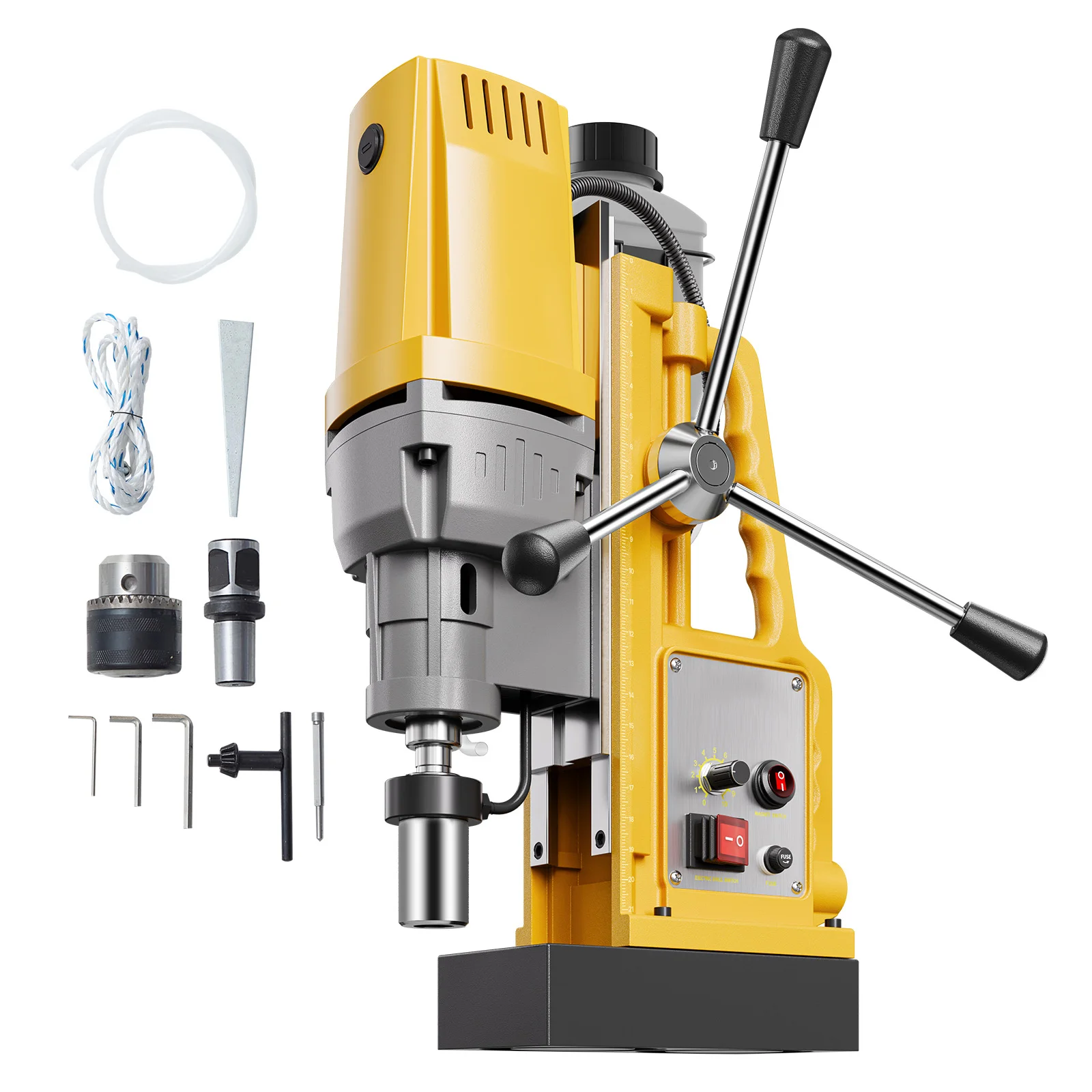 SucceBuy Magnetic Drill Boring Diameter Portable Electric Mag Drill Press Drilling Machine Metal Surface Industrial Improvement