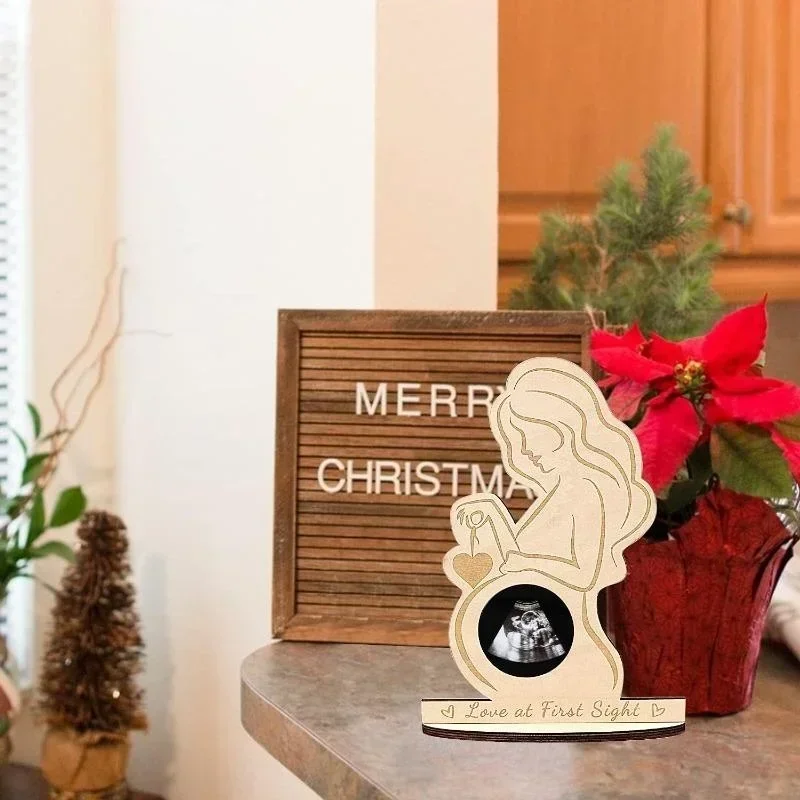 vvocci Baby Photo Frame Wood Pregnant Ultrasound Infant Sonogram Frame Mother Souvenir Ornament Gift To Expectant Mother