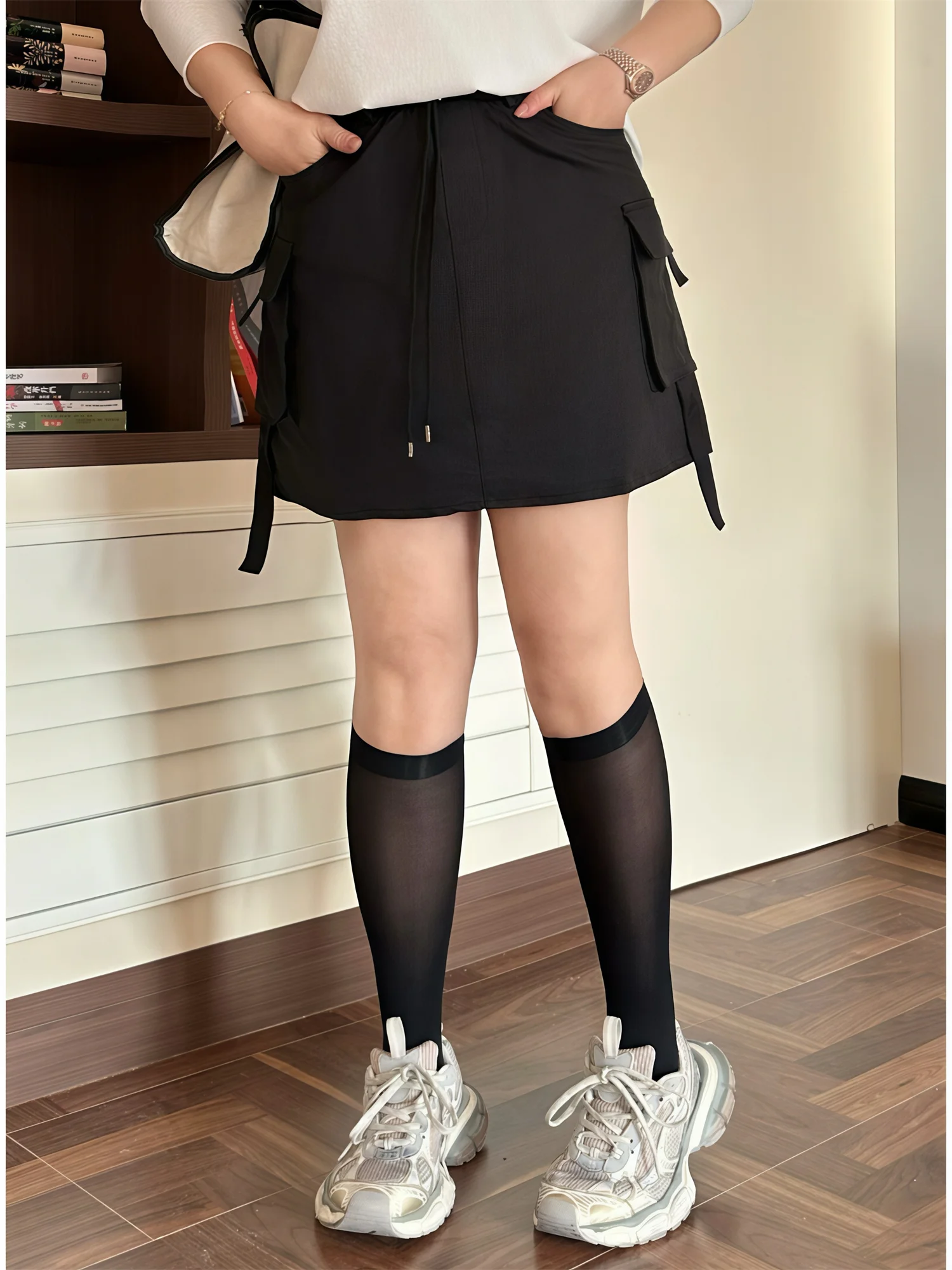High Waist Workwear  Skirt Women plus Size A-Line Slimming Prevent Exposure Wrap around Skirt American Sle Casual Commute