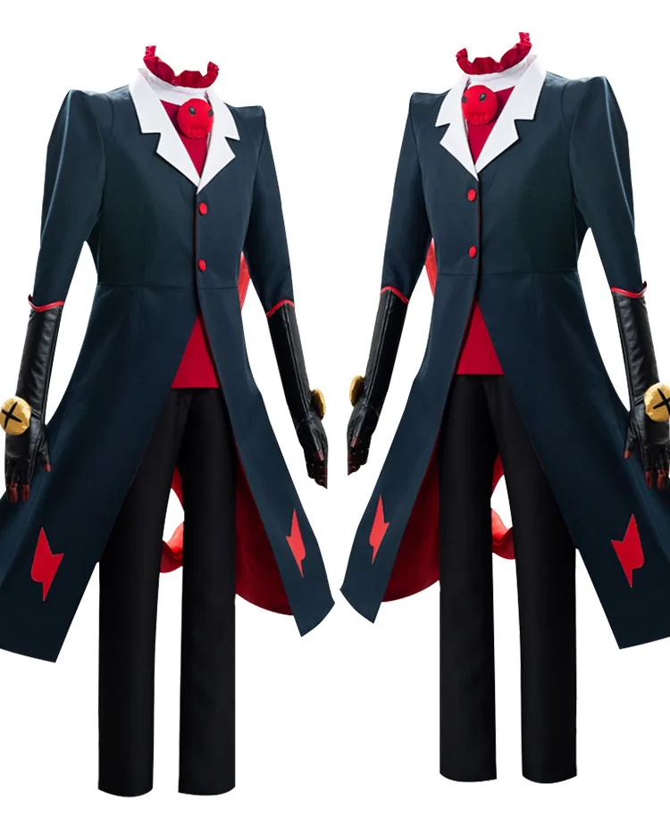 Anime Helluva Boss Blitzo Cosplay Costume Boss Cosplay Party Uniform Suit with Tail Halloween Outfit for Men Women Custom Blitzy