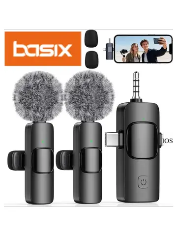 Mini Wireless Lavalier Microphone USB C Noise Cancellation Lapel Mic for iPhone 17/16/15 Video Recording Vlog