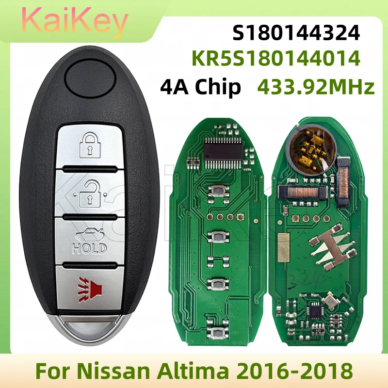 KR5S180144014 S180144324 4Button Keyless Entry Remote Key Fob PCB 433.92MHz Hitag AES 4A Chip For Nissan Altima Maxima 2016 2018