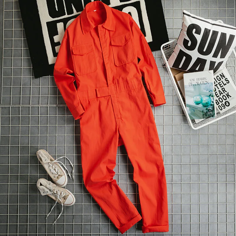 

Loose Casual Workwear Overalls Men's Korean Sle Multi-ket Color Long Pants Youthful Spring Autumn Harajuku Sle