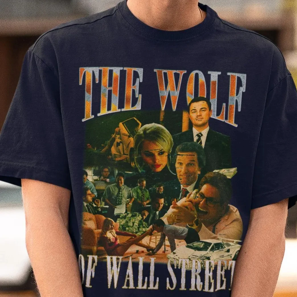 Camiseta de Wall Street Wolf - Camiseta de película de comedia, camiseta informal de Jordan Belfort, regalo para fanáticos para uso diario