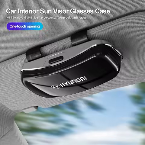 Car Emblem Sun Visor Glasses Case Sunglasses Storage Gift Box For Hyundai Elantra Tucson Genesis Avante Grandeur Sonata Casper