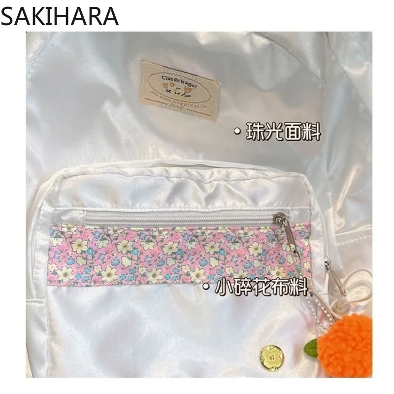 Sac à Dos d'École Japonais à Fleurs pour Étudiant et Étudiant, Sacoche Décontractée, Coréenne, Douce, de Grande Capacité