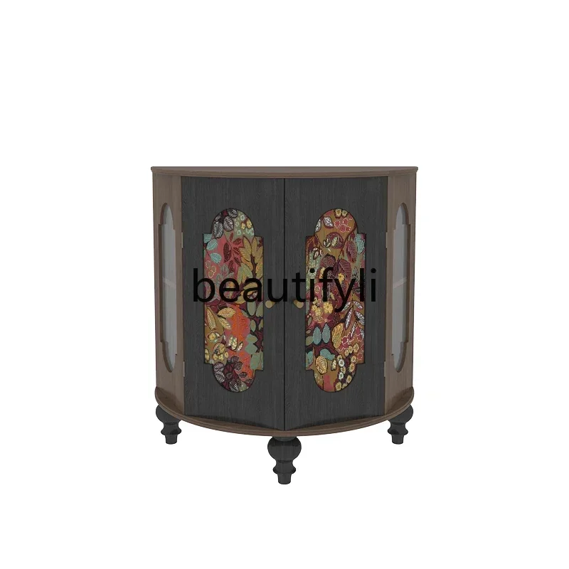 CC Entryway American Retro Living Room Decorative Cabinet Hallway Storage Cabinet Integrated Organizer Cabinet