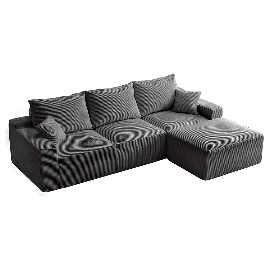 #L-Shaped Convertible Sectional Sofa Set Modern 3-Seater With Chaise Sofa Bed Required For Living Room & Hotel Use